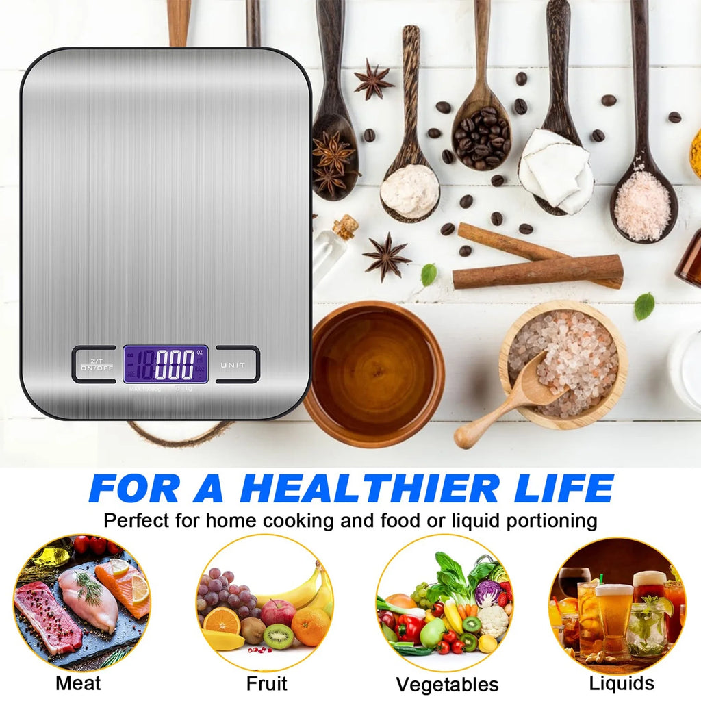 Digital Food Scale, 22Lb Kitchen Scales Grams and Ounces for Weight Loss, Baking, Cooking, Keto and Meal Prep, with LCD Display