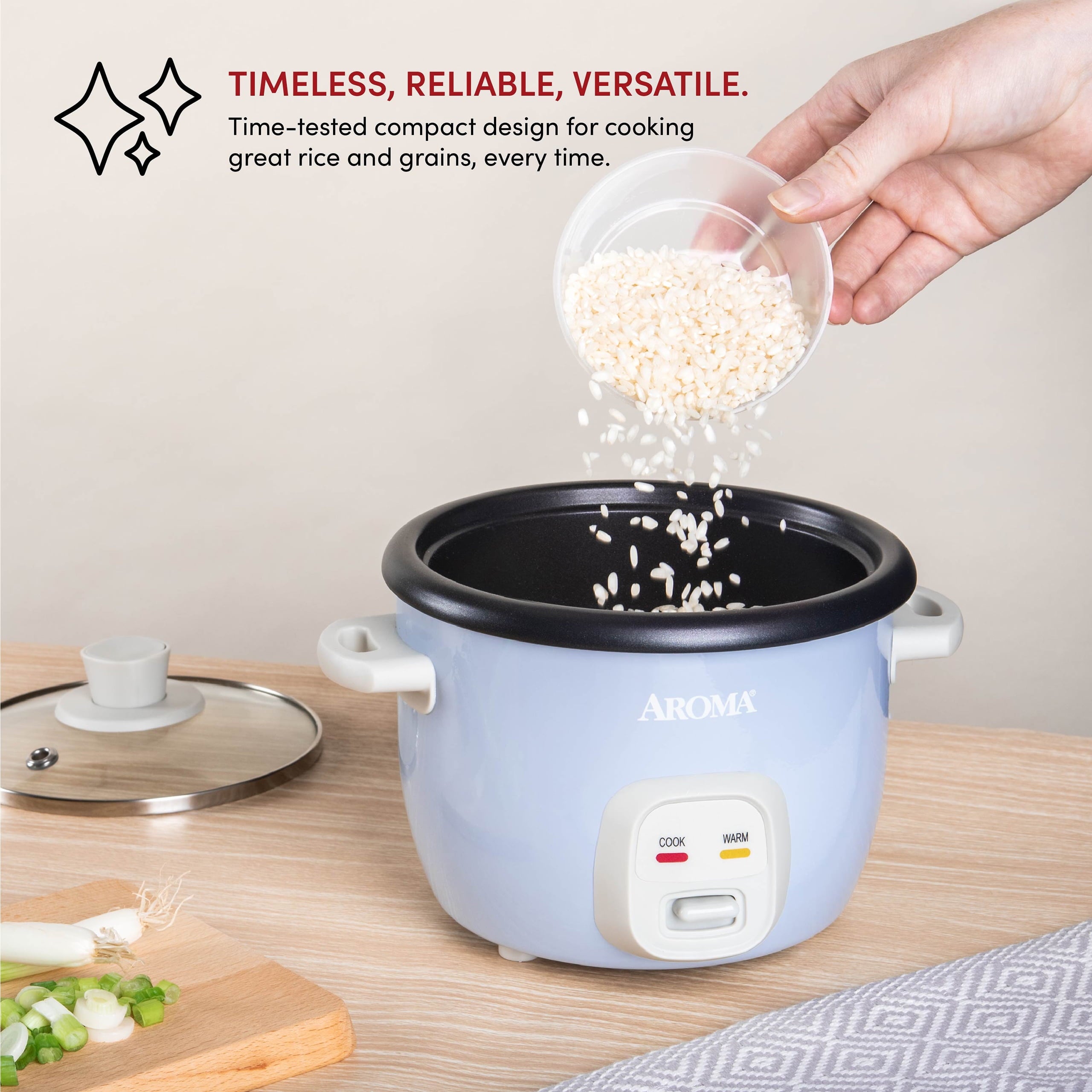 ® 4-Cups (Cooked) / 1Qt. Rice & Grain Cooker, Blue