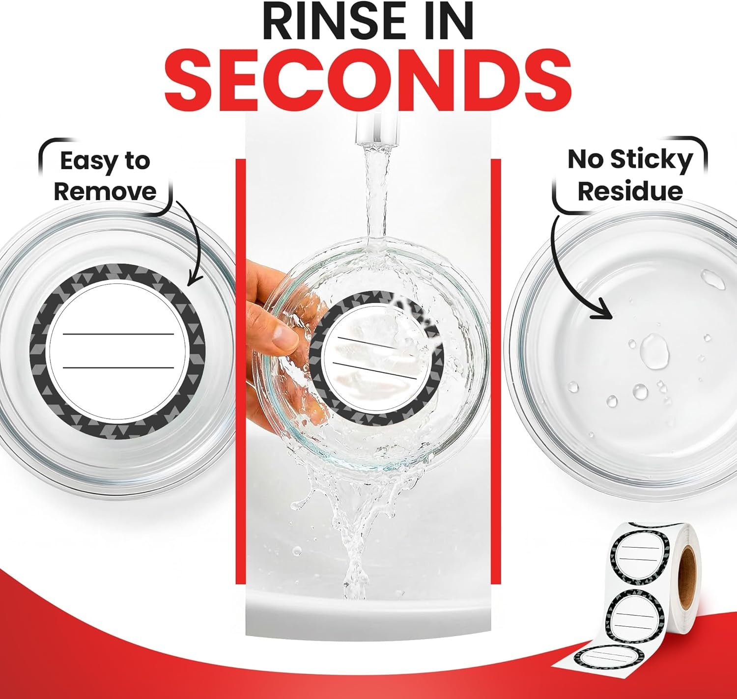 Canning Labels Dissolvable Stickers for Mason Jars and More (2" round 200/Roll) Canning Supplies Washes off in Seconds like Magic - Jar Labels Homemade Jam, Jelly, and More (Slate)