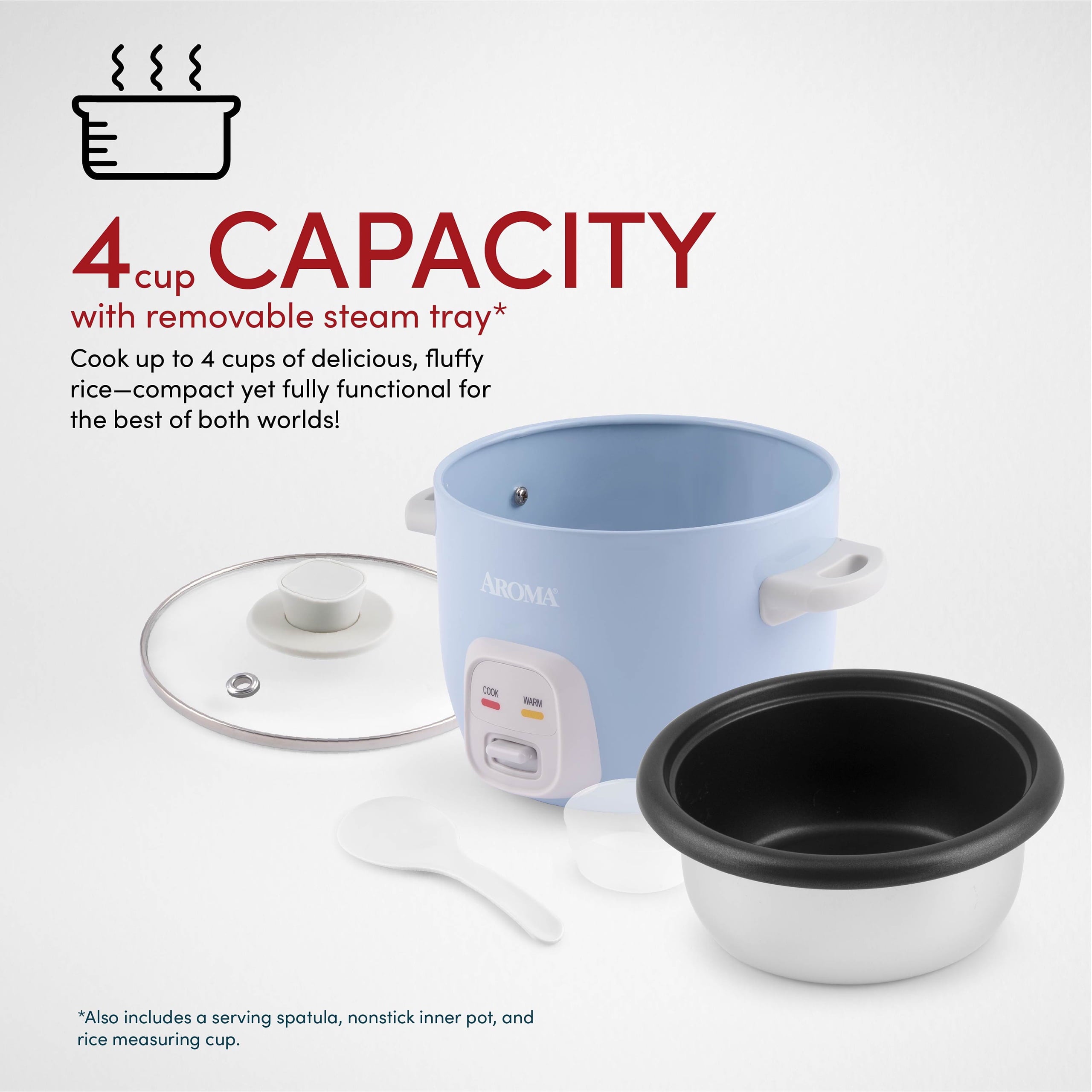 ® 4-Cups (Cooked) / 1Qt. Rice & Grain Cooker, Blue